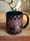 Checkered Black Cat Mug