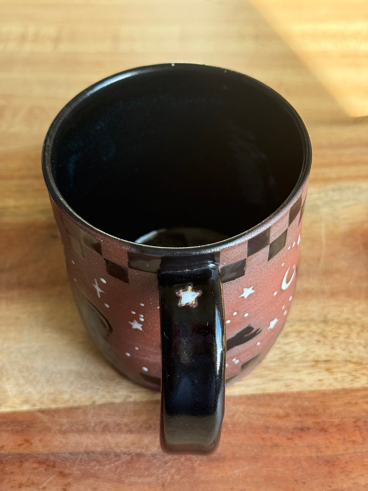 Checkered Black Cat Mug