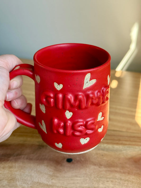 Red Heart "Gimme Kiss" Mug