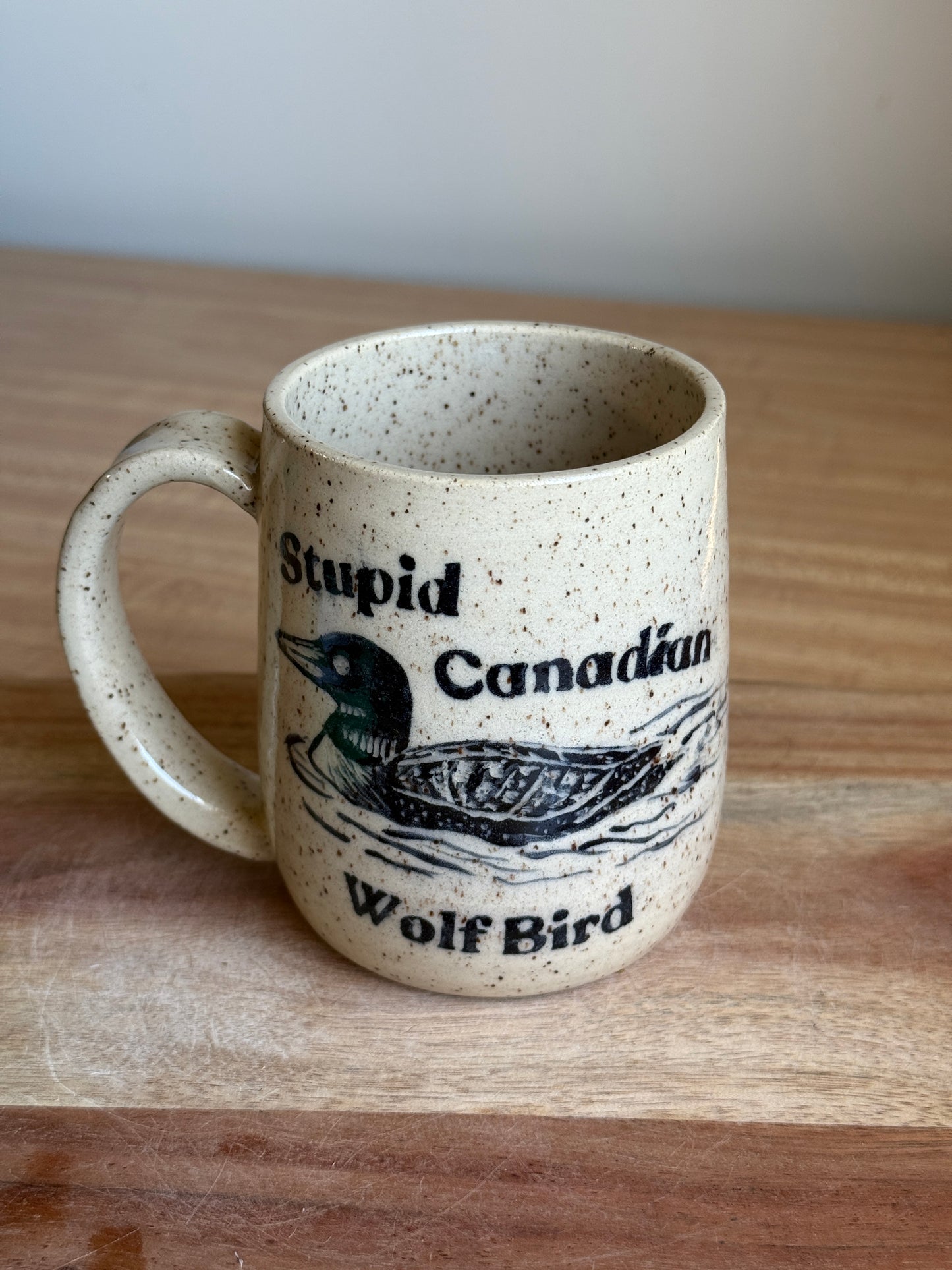 Stupid Canadian Wolf Bird Mug 5