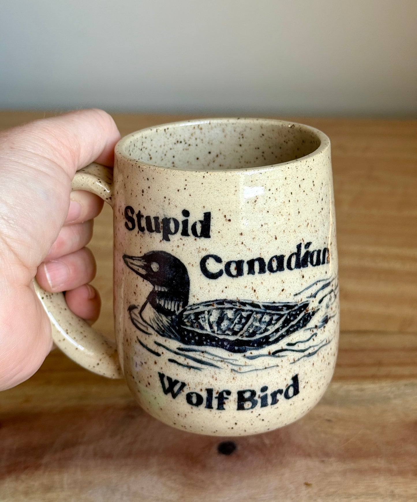 Stupid Canadian Wolf Bird Mug 5