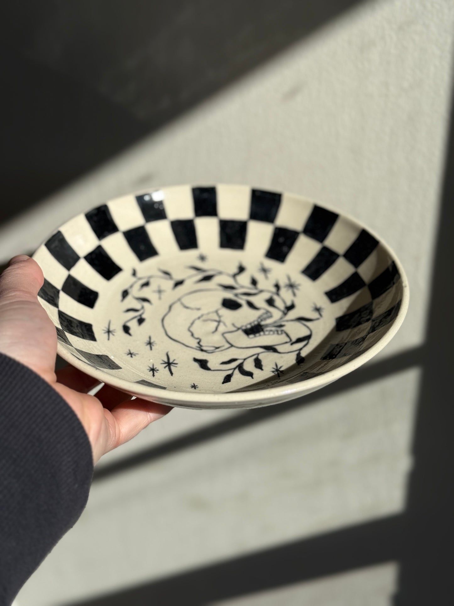 Checkered Skull Bowl Plate