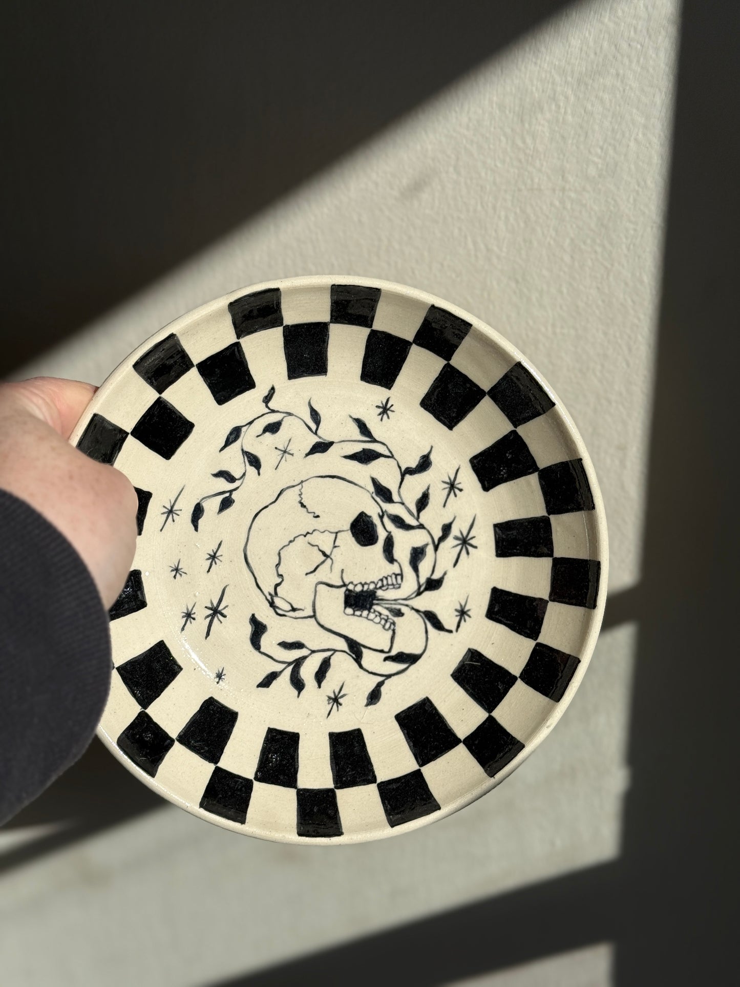 Checkered Skull Bowl Plate