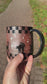 Checkered Black Cat Mug