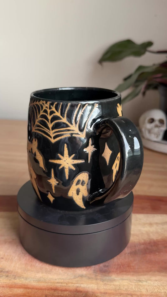 Black “Let’s Get Spooky” Mug
